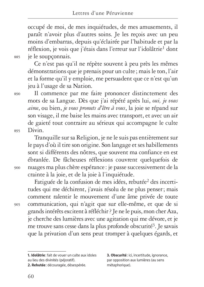 Lettres d'une Péruvienne (oeuvre au programme du Bac de français 2026, 1re)