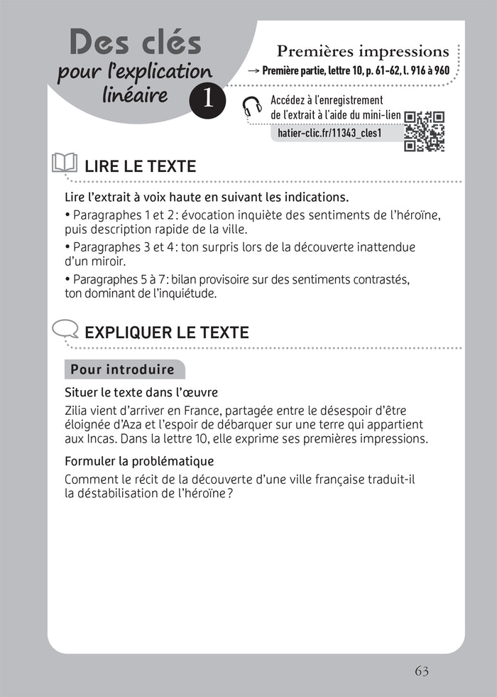 Lettres d'une Péruvienne (oeuvre au programme du Bac de français 2026, 1re)