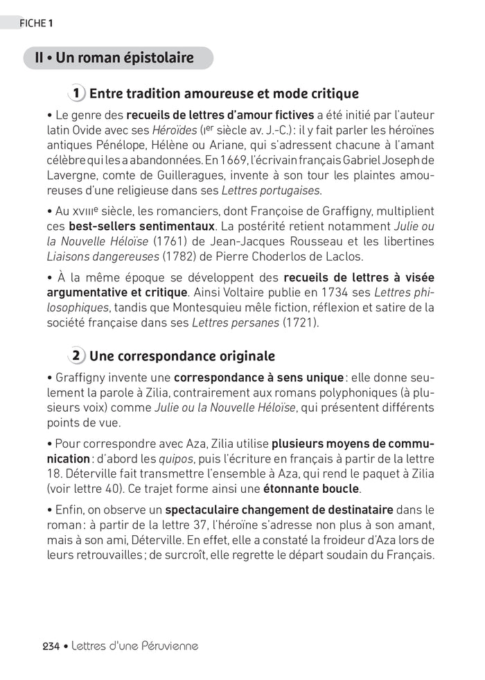 Lettres d'une Péruvienne (oeuvre au programme du Bac de français 2026, 1re)