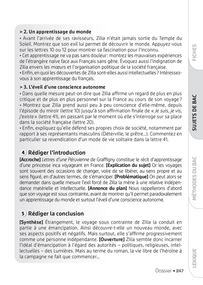 Lettres d'une Péruvienne (oeuvre au programme du Bac de français 2026, 1re)