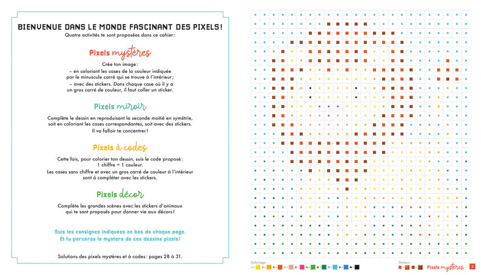 Colos pixels et stickers - oh, les animaux !
