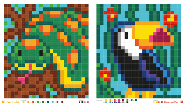 Colos pixels et stickers - oh, les animaux !