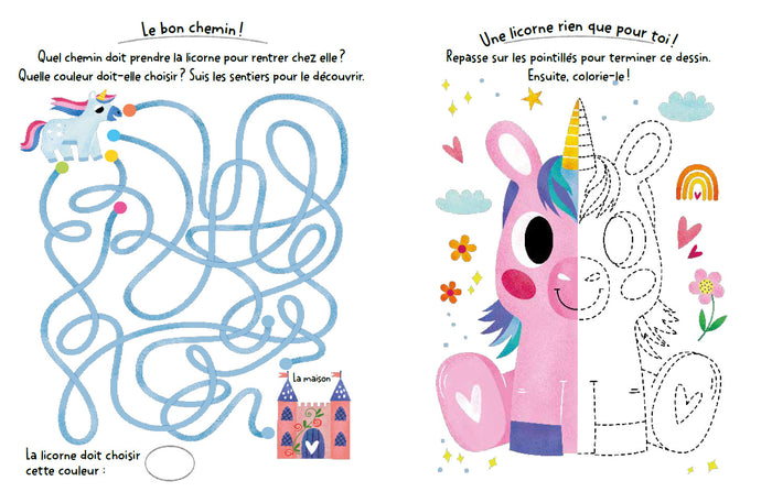 Mon super livre de jeux de maternelle : Les licornes