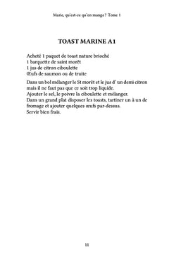 Marie, qu'est-ce qu'on mange ? Tome 1