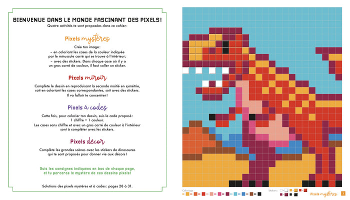 Colos pixels et stickers - dinos et compagnie
