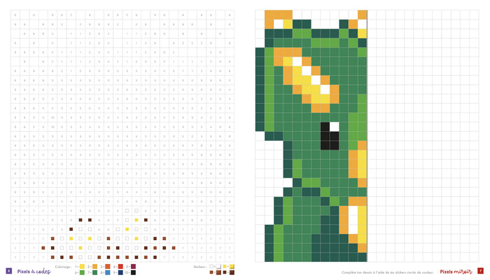 Colos pixels et stickers - dinos et compagnie