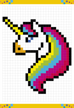 Coloriages mystères pixels avec 10 crayons de couleur