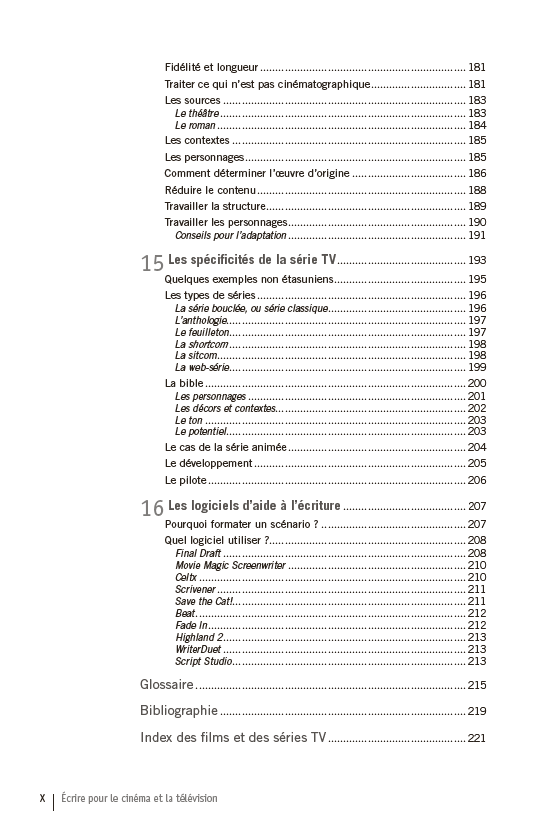 Ecrire pour le cinéma et la télévision
