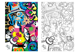 URBAN GRAFFITI coloriages cartes postales