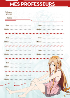 Agenda scolaire 2025-2026 Sword Art Online