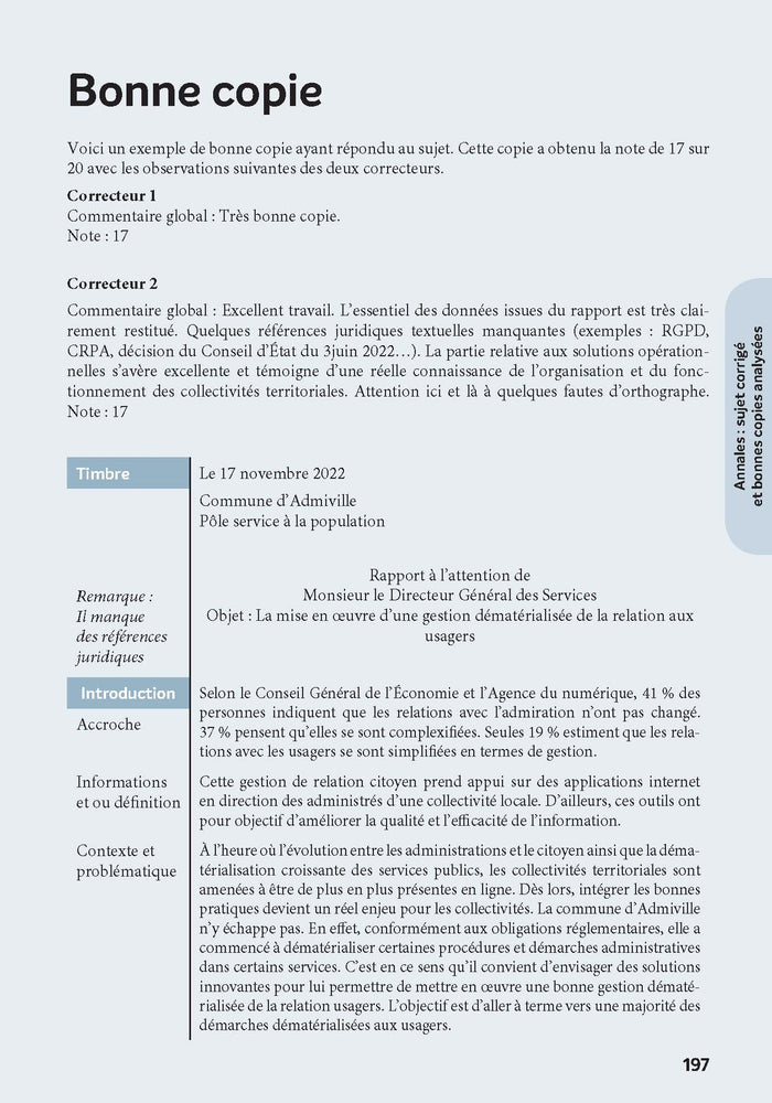 La note et le rapport en pratique