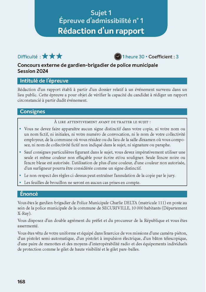 Concours Gardien-brigadier de police municipale - Garde champêtre Tout-en-un - 2025-2026