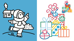 Coloriages à bords pailletés - Joyeux Noël !