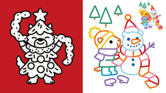 Coloriages à bords pailletés - Joyeux Noël !