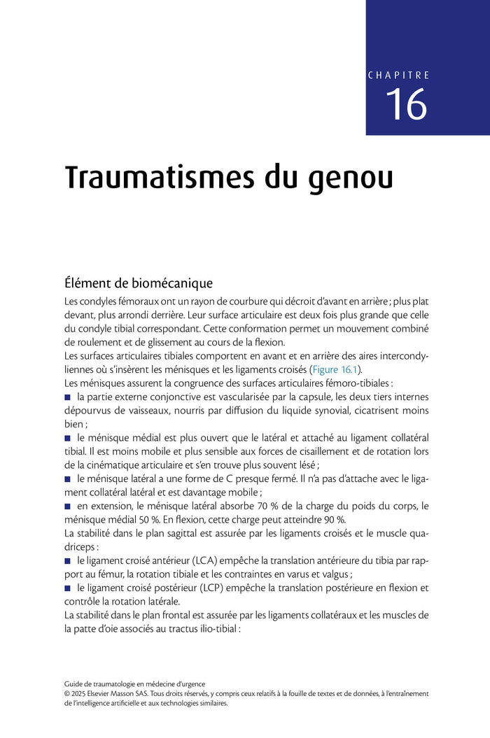 Guide de traumatologie en médecine d'urgence