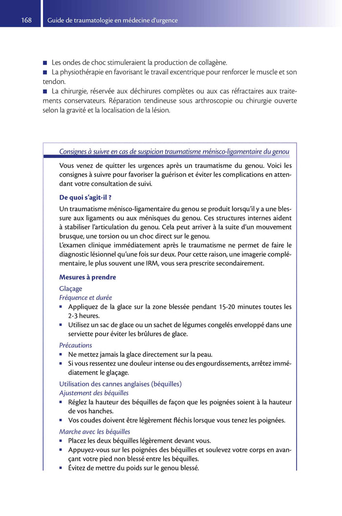 Guide de traumatologie en médecine d'urgence