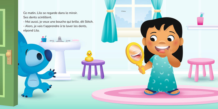 DISNEY BABY - Mes premières histoires - Stitch se brosse les dents - 5 grands puzzles 16 pc