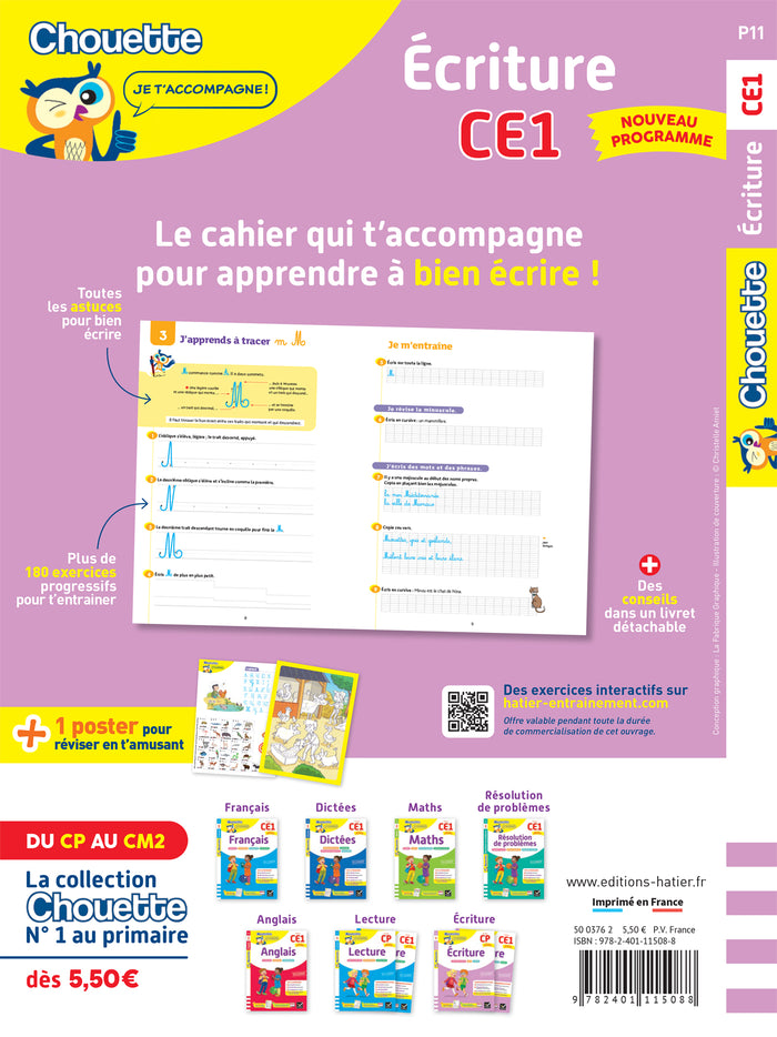 Ecriture CE1 - Cahier de soutien nouveau programme