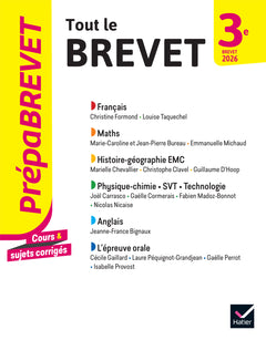 Prépabrevet - Tout le nouveau brevet 2026 - 3e (toutes les matières)