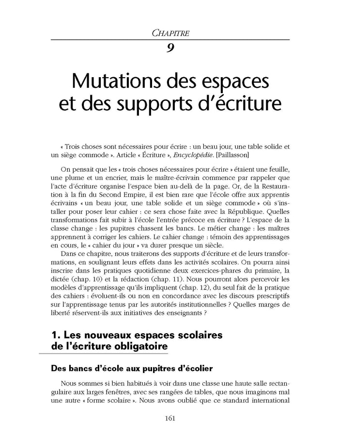 L'école et l'écriture obligatoire