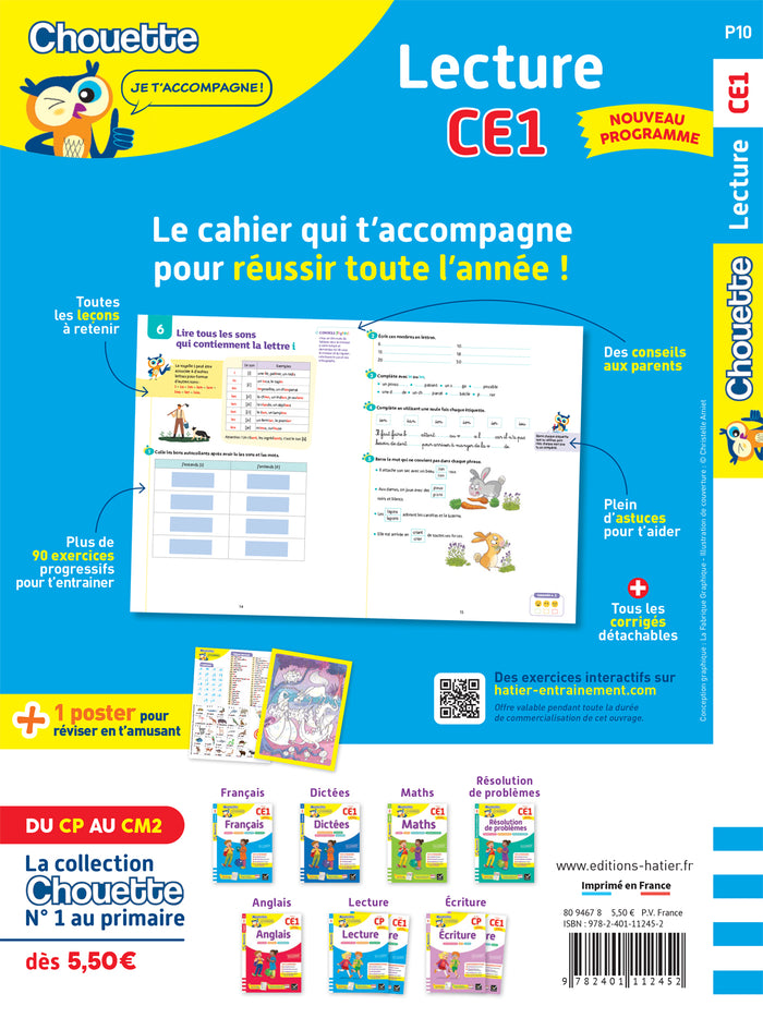 Lecture CE1 - Cahier de soutien nouveau programme