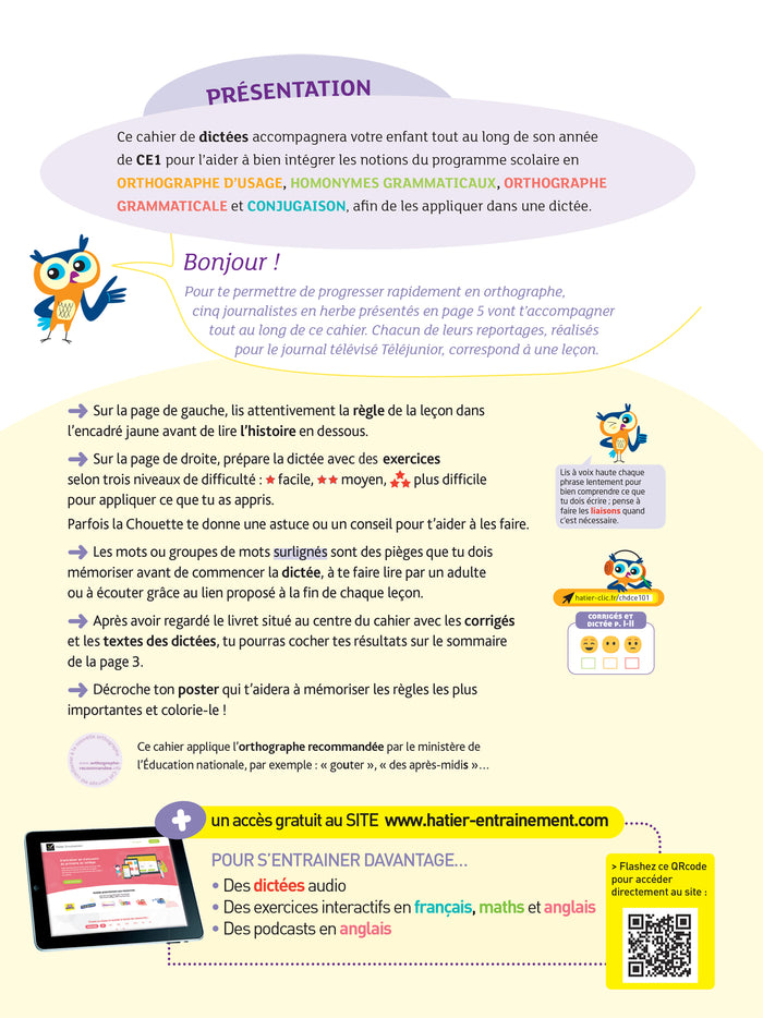 Dictées CE1 - Cahier de soutien