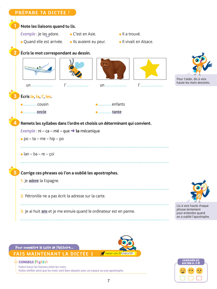 Dictées CE1 - Cahier de soutien