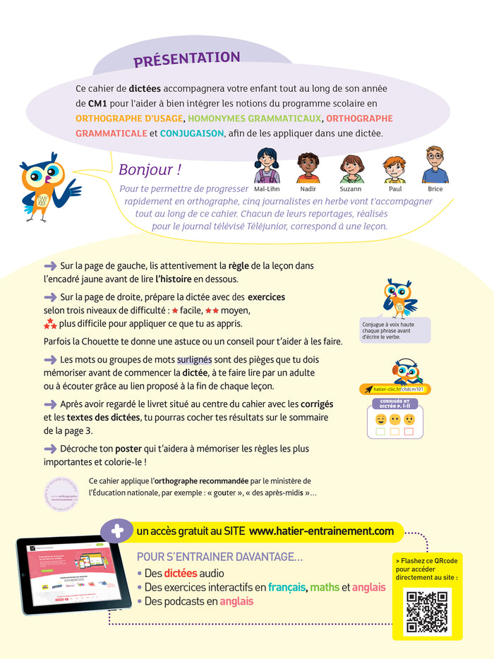 Dictées CM1 - Cahier de soutien nouveau programme