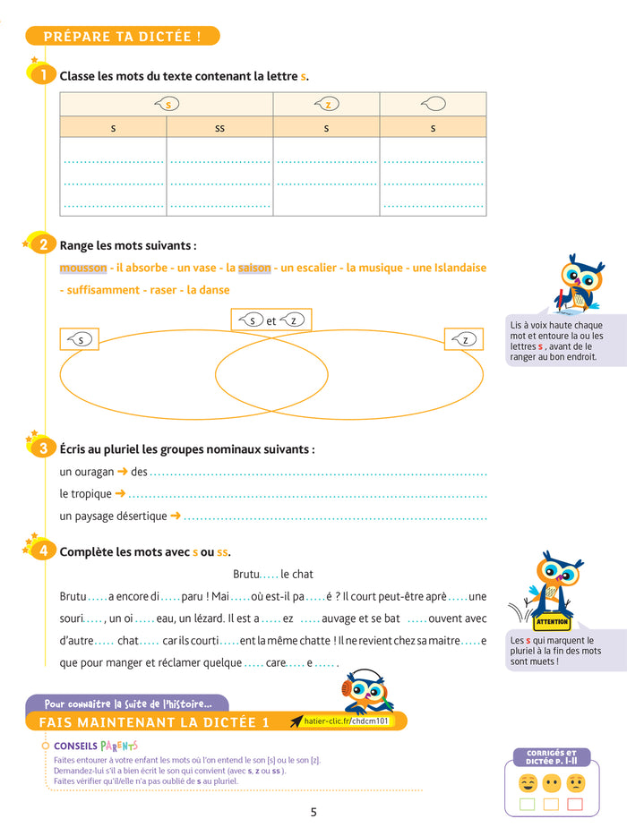 Dictées CM1 - Cahier de soutien nouveau programme