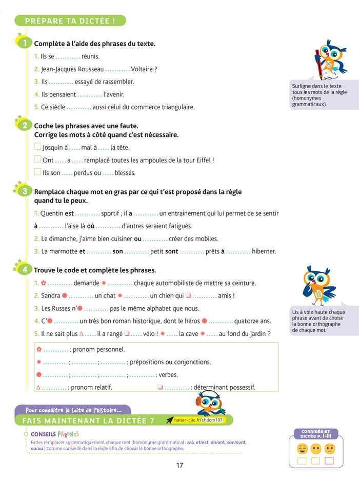Dictées CM1 - Cahier de soutien nouveau programme