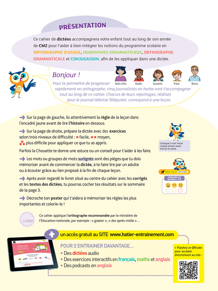 Dictées CM2 - Cahier de soutien nouveau programme