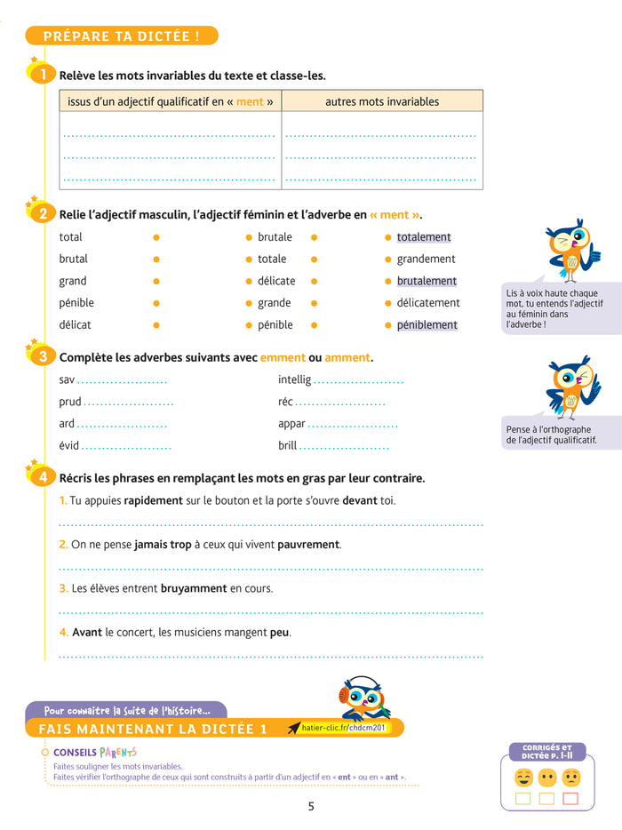 Dictées CM2 - Cahier de soutien nouveau programme