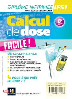 Calcul de dose facile - Infirmier en IFSI - DEI -  7e édition - Révision