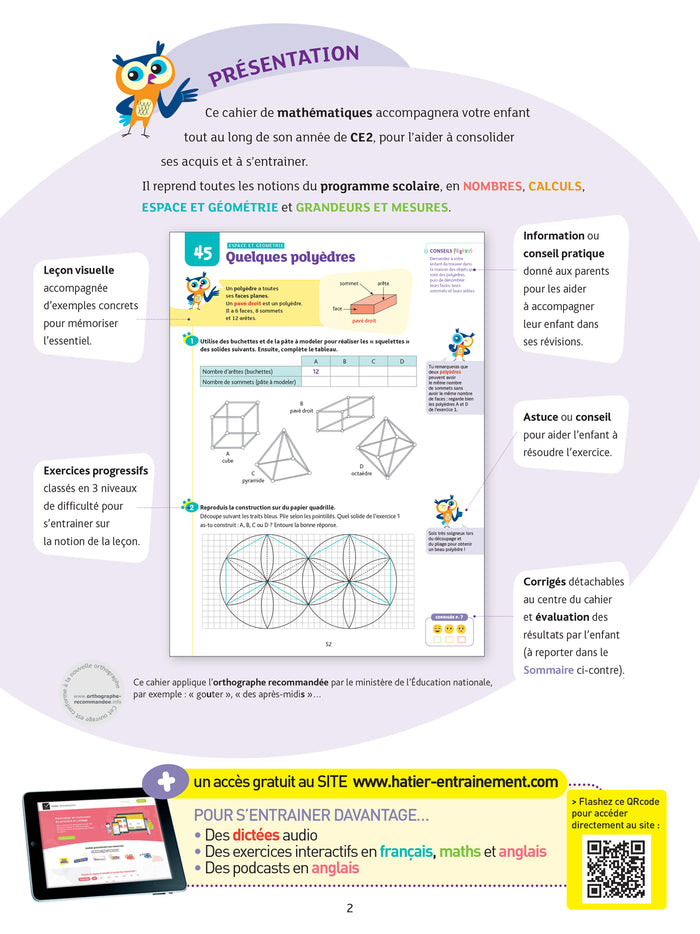 Maths CE2 - Cahier de soutien nouveau programme