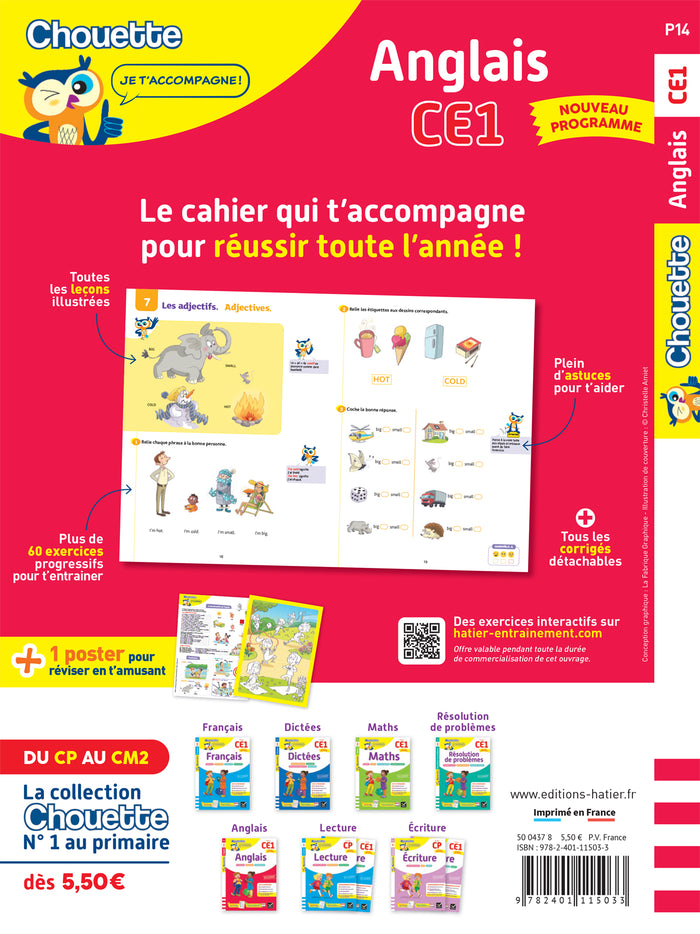 Anglais CE1 - Cahier de soutien nouveau programme