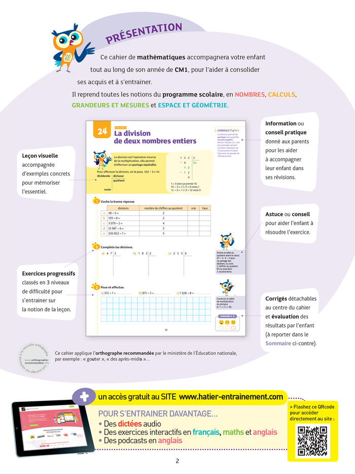 Maths CM1 - Cahier de soutien nouveau programme