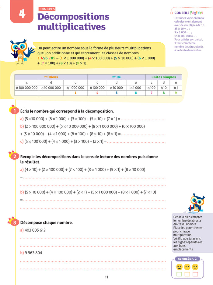 Maths CM1 - Cahier de soutien nouveau programme