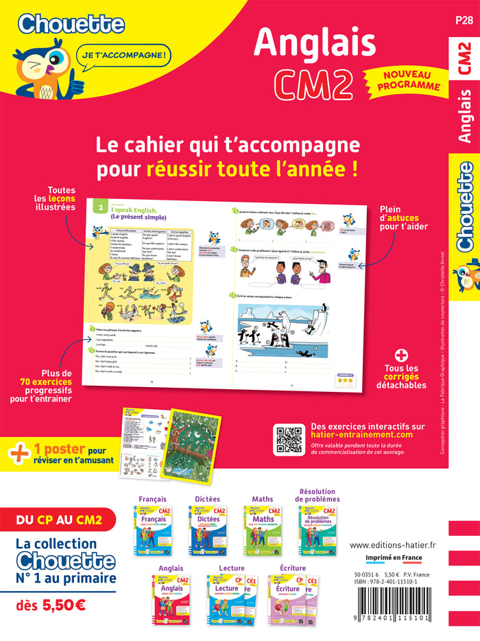 Anglais CM2 - Cahier de soutien nouveau programme