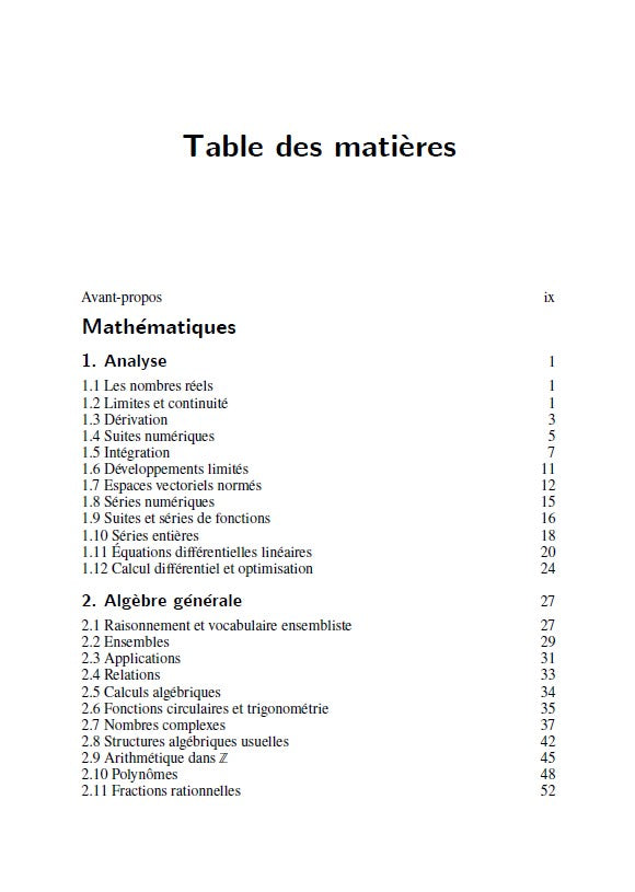 Formulaire MPSI-MP2I-MP-MPI - 9e éd.