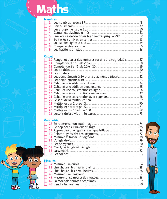 Français et Maths CE1 - Nouveau programme - Cahier de soutien avec des vidéos