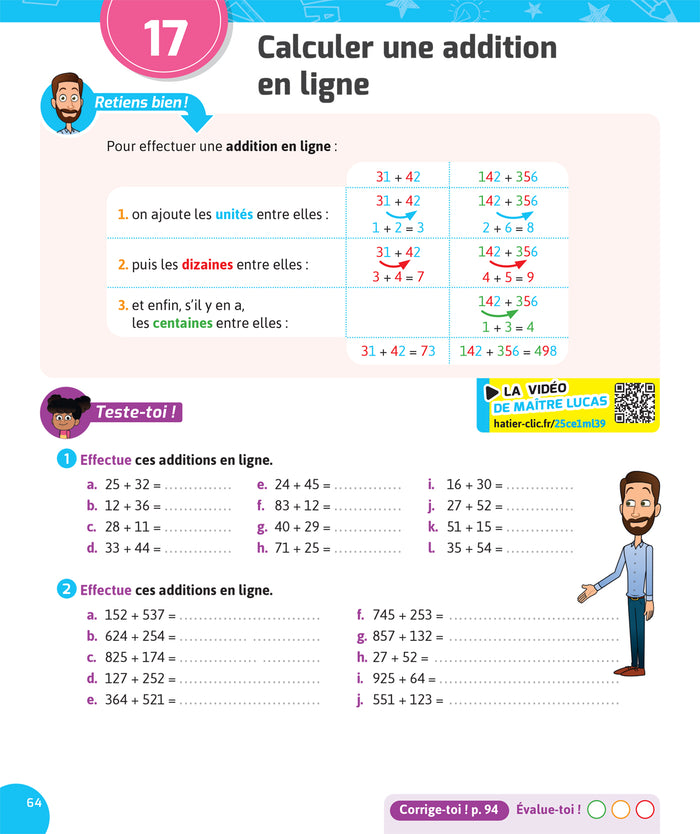 Français et Maths CE1 - Nouveau programme - Cahier de soutien avec des vidéos