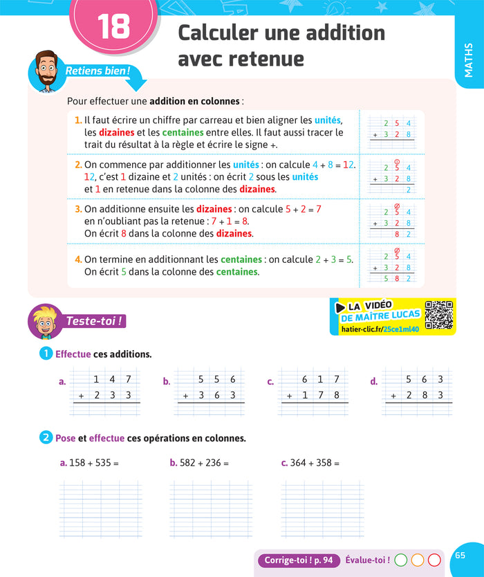 Français et Maths CE1 - Nouveau programme - Cahier de soutien avec des vidéos