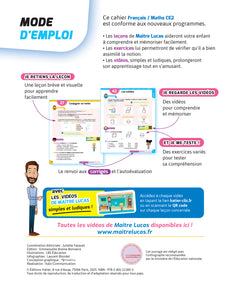 Français et Maths CE2 - Nouveau programme - Cahier de soutien avec des vidéos