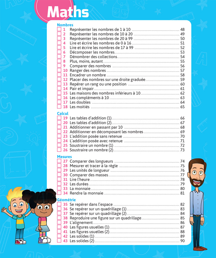 Français et Maths CP - Nouveau programme - Cahier de soutien avec des vidéos