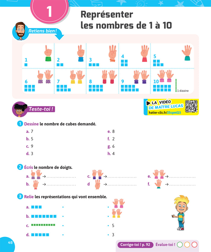 Français et Maths CP - Nouveau programme - Cahier de soutien avec des vidéos