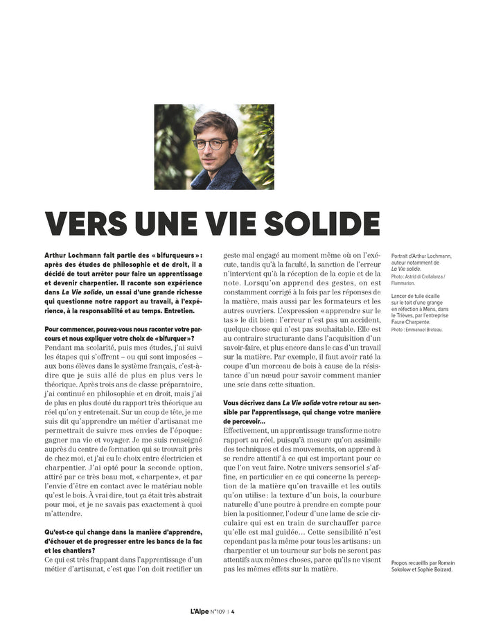 L'Alpe 109 - Artisans et métiers d'art