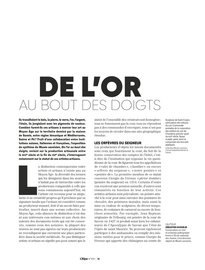 L'Alpe 109 - Artisans et métiers d'art