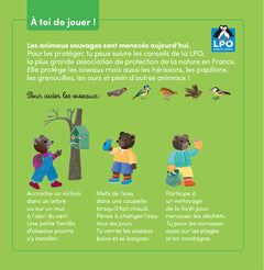 Petit ours brun sauve un petit oiseau