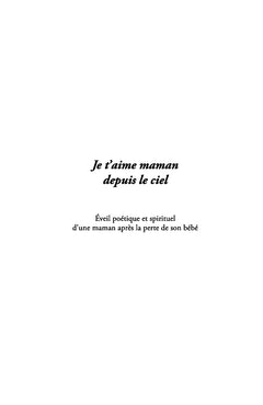 Je t'aime maman depuis le ciel