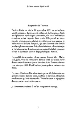 Je t'aime maman depuis le ciel
